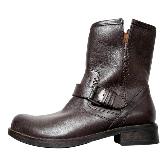 Bussola Dark Brown Leather Ankle Boots With Buckle EUR 37 - Picture 3 of 10